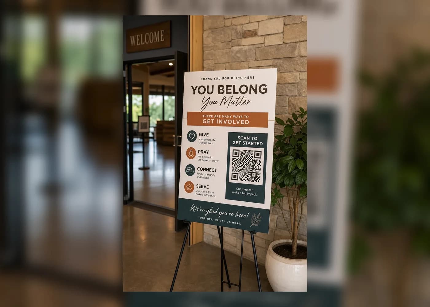 Church giving SCANDATT lobby poster preview lifestyle image