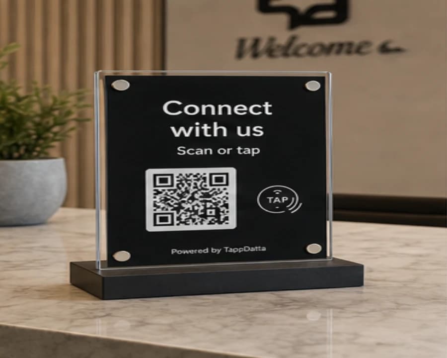 Custom NFC and QR acrylic sign photo card image
