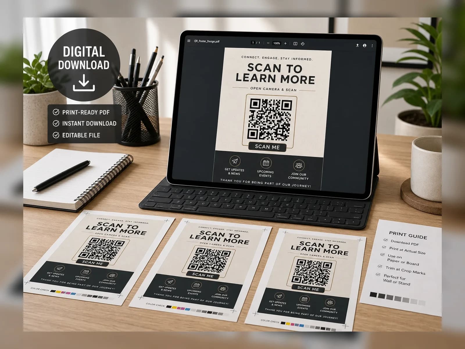 Download-ready SCANDATT QR poster design preview hero image
