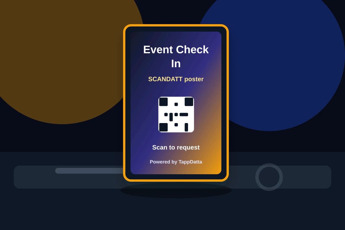 Event check-in SCANDATT poster and venue signage mockup