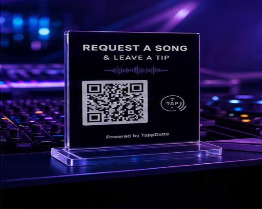 DJ and event request plaque photo lifestyle image