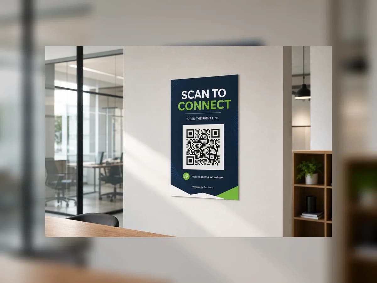 SCANDATT poster showing scan-based guest action