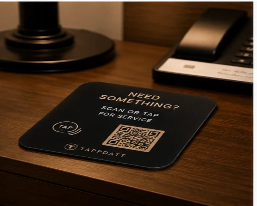 Hotel service smart coaster photo card image