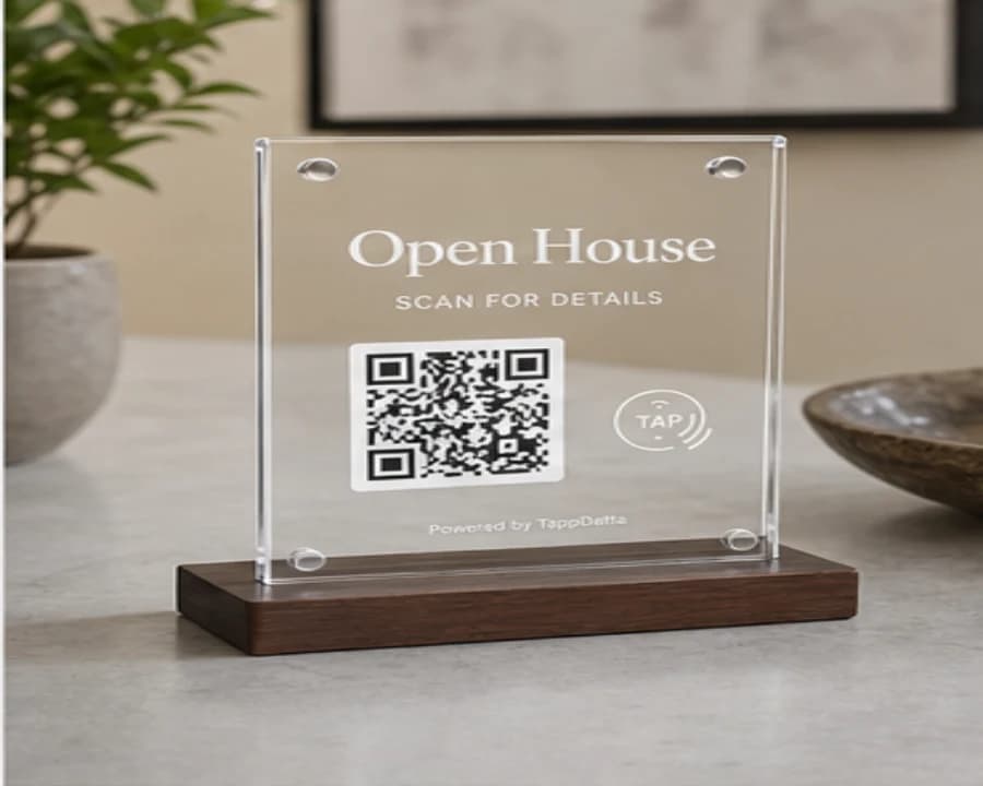 Real estate open-house plaque photo card image