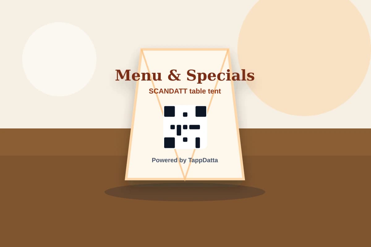 Restaurant menu SCANDATT table tent photo hero image