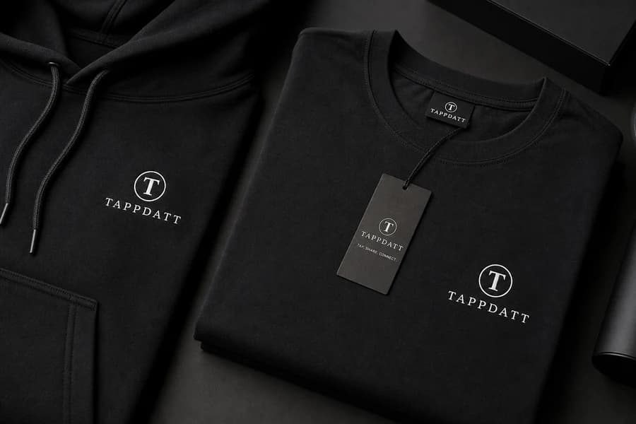 TappDatt official logo shirt in a real product setting hero image