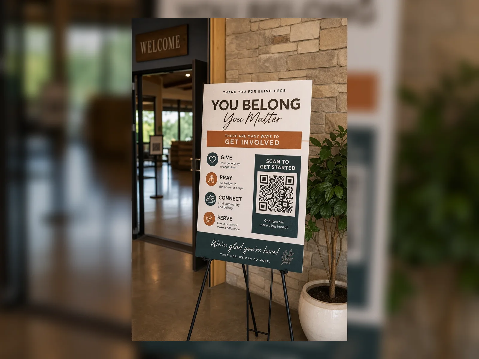 Church SCANDATT giving and connection poster mockup